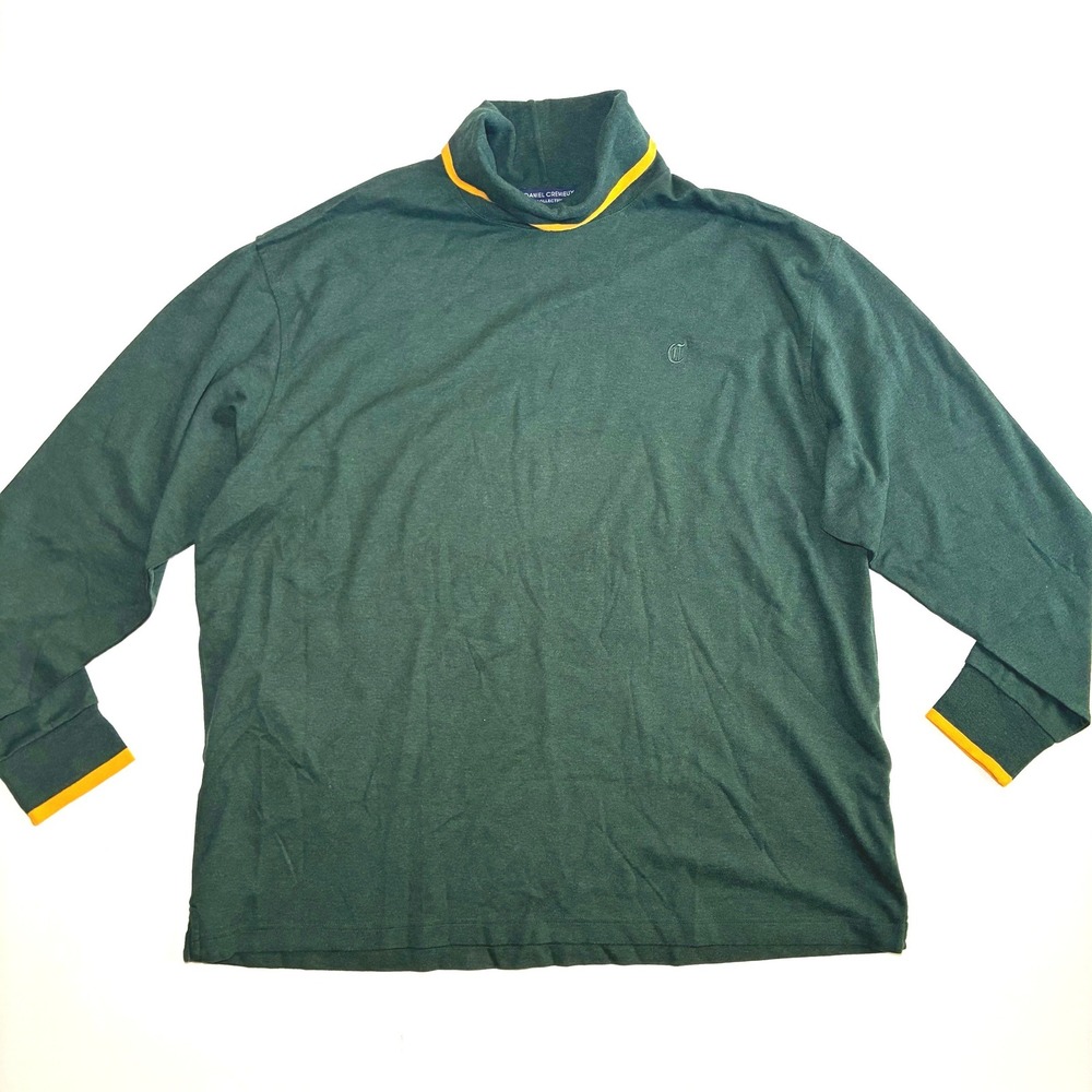 Vintage Daniel Cremieux Turtleneck Men XXL Cotton Embroidered Rugby Prep Luxury